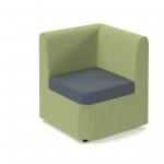 Alto modular reception seating corner unit - elapse grey seat with endurance green back ALT50007-EG-EN