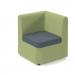 Alto modular reception seating corner unit - elapse grey seat with endurance green back
