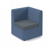 Alto modular reception seating corner unit - elapse grey seat with range blue back ALT50007-EG-RB