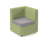 Alto modular reception seating corner unit - forecast grey seat with endurance green back ALT50007-FG-EN