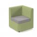 Alto modular reception seating corner unit - forecast grey seat with endurance green back