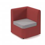 Alto modular reception seating corner unit - forecast grey seat with extent red back ALT50007-FG-ER