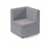 Alto modular reception seating corner unit - forecast grey seat with late grey back ALT50007-FG-LG