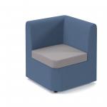 Alto modular reception seating corner unit - forecast grey seat with range blue back ALT50007-FG-RB