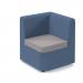 Alto modular reception seating corner unit - forecast grey seat with range blue back