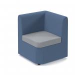 Alto modular reception seating corner unit - late grey seat with range blue back ALT50007-LG-RB