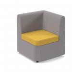 Alto modular reception seating corner unit - lifetime yellow seat with forecast grey back ALT50007-LY-FG