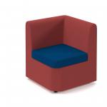 Alto modular reception seating corner unit - maturity blue seat with extent red back ALT50007-MB-ER