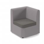 Alto modular reception seating corner unit - present grey seat with forecast grey back ALT50007-PG-FG