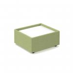 Alto modular reception seating wooden table - white top with endurance green base ALT50008-EN