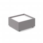 Alto modular reception seating wooden table - white top with forecast grey base ALT50008-FG