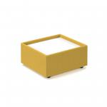 Alto modular reception seating wooden table - white top with lifetime yellow base ALT50008-LY