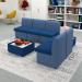 Alto modular reception seating wooden table - white top with maturity blue base ALT50008-MB