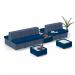 Alto modular reception seating wooden table - white top with maturity blue base ALT50008-MB