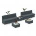 Alto modular reception seating wooden table with Ion power module - white top with elapse grey base ALT50008-P-EG