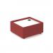 Alto modular reception seating wooden table with Ion power module - white top with extent red base