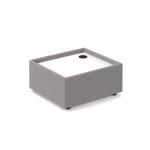 Alto modular reception seating wooden table with Ion power module - white top with forecast grey base ALT50008-P-FG