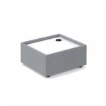 Alto modular reception seating wooden table with Ion power module - white top with late grey base ALT50008-P-LG