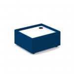 Alto modular reception seating wooden table with Ion power module - white top with maturity blue base ALT50008-P-MB