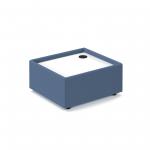 Alto modular reception seating wooden table with Ion power module - white top with range blue base ALT50008-P-RB