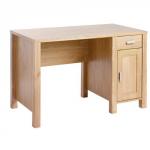 Amazonia home office workstation with integrated drawer and cupboard unit - oak AMAWS