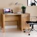 Amazonia home office workstation with integrated drawer and cupboard unit - oak AMAWS