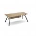 Anson executive desk with A-frame legs 2000mm x 1000mm with modesty panel - barcelona walnut ANS-DED-BW