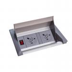 Aero fliptop in-table power module 2 x UK sockets - grey/silver APD2PINF/1S-K