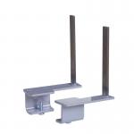 Aluminium framed screen brackets (pair) to fit on back of desk - silver