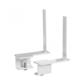 Aluminium framed screen brackets (pair) to fit on back of desk - white ARBK-WH