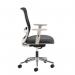 Arcade black mesh back operator chair with grey fabric seat, light grey frame and chrome base ARC300T1-G