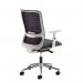 Arcade black mesh back operator chair with grey fabric seat, light grey frame and chrome base ARC300T1-G