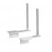 Aluminium framed screen brackets (pair) to fit on desk return - white ASBK-WH