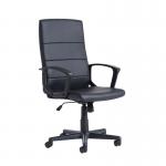 Ascona high back managers chair - black faux leather ASC300T1
