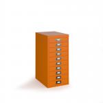 Bisley multi drawers with 10 drawers - orange B10MDOR