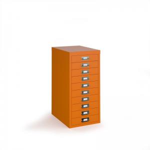 Bisley multi drawers with 10 drawers - orange B10MDOR