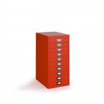 Bisley multi drawers with 10 drawers - red B10MDR