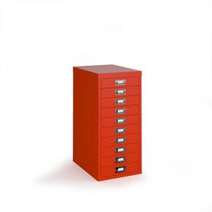 Bisley multi drawers with 10 drawers - red B10MDR