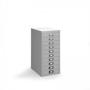 Bisley multi drawers with 10 drawers - silver B10MDS