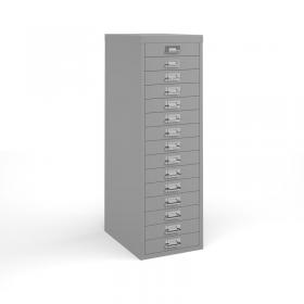 Bisley multi drawers with 15 drawers - grey B15MDG