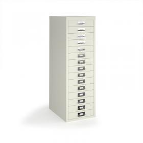 Bisley multi drawers with 15 drawers - white B15MDWH