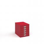 Bisley multi drawers with 5 drawers - red