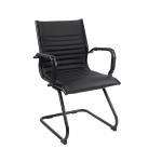 Bari executive visitors chair black frame - black faux leather BARI100C1-K