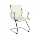Bari cantilever manager chair white leat