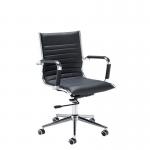Bari medium back executive chair - black faux leather BARI200T1