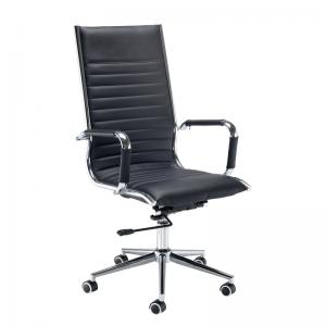 Image of Bari high back executive chair - black faux leather BARI300T1