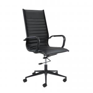 Image of Bari high back executive chair black frame - black faux leather