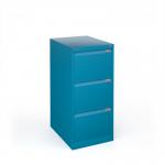 Bisley steel 3 drawer public sector contract filing cabinet 1016mm high - blue BBPSF3BL