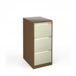 Bisley steel 3 drawer public sector contract filing cabinet 1016mm high - coffeecream BBPSF3C