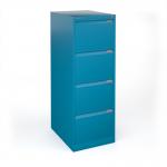 Bisley steel 4 drawer public sector contract filing cabinet 1321mm high - Azure Blue BBPSF4BL
